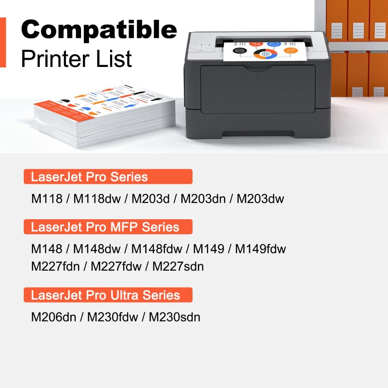 v4ink Compatible 32A Drum Replacement for HP 32A CF232A Drum for HP M203d M203dn M203dw MFP M227fdn M227fdw M227sdn M118dw MFP M148dw M148fdw M149fdw Printer - Drum of CF230A CF230X CF294A CF294X - Image 2